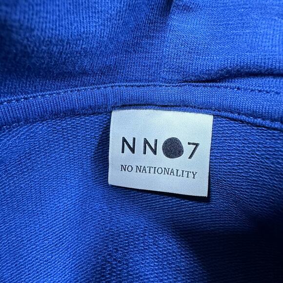 NNO7 NWT Barrow Drawstring Hoodie Print 3383 Men's Blue Size M Pouch Pocket - Picture 3 of 9